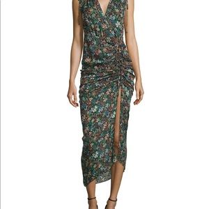 Veronica Beard "Teagan" midi dress in silk with fall garden print - size 2